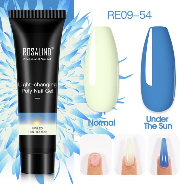 ROSALIND 15ml Poly Extension Nail Gel For Nail Art Manicure nail polish hozanas4life RE09-54  