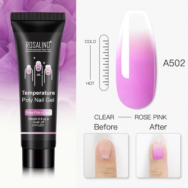 ROSALIND 15ml Poly Extension Nail Gel For Nail Art Manicure nail polish hozanas4life RE09-A502  