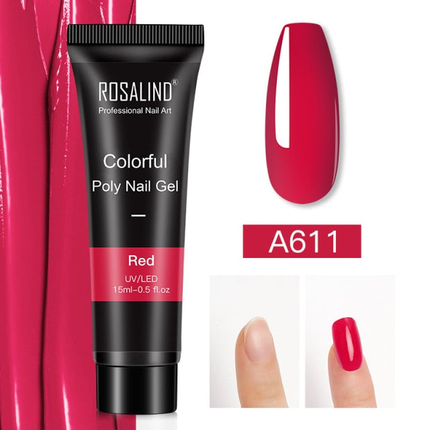 ROSALIND 15ml Poly Extension Nail Gel For Nail Art Manicure nail polish hozanas4life RE09-A611  