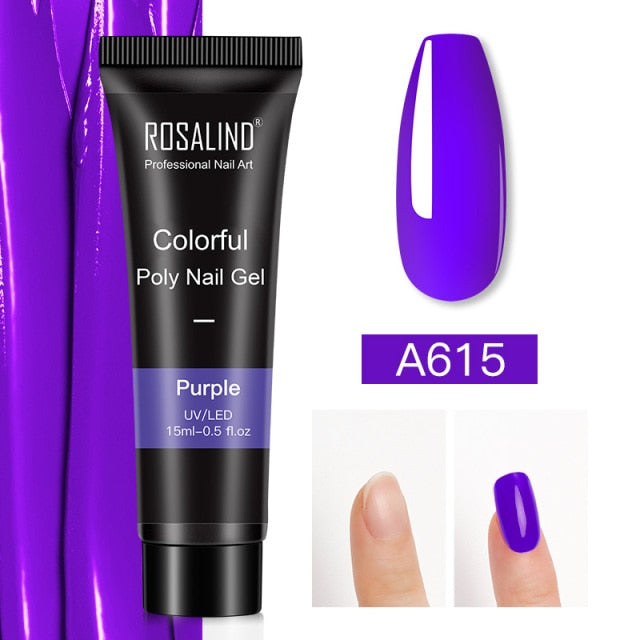 ROSALIND 15ml Poly Extension Nail Gel For Nail Art Manicure nail polish hozanas4life RE09-A615  