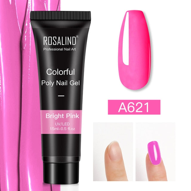 ROSALIND 15ml Poly Extension Nail Gel For Nail Art Manicure nail polish hozanas4life RE09-A621  