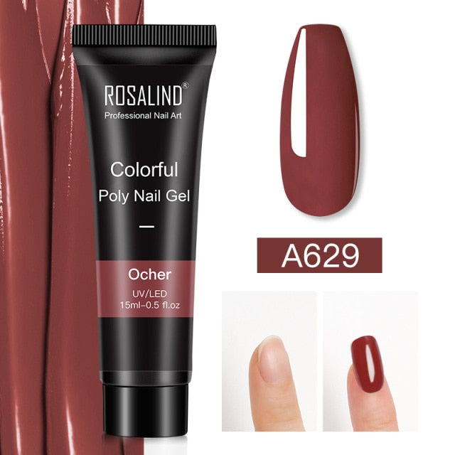 ROSALIND 15ml Poly Extension Nail Gel For Nail Art Manicure nail polish hozanas4life RE09-A629  