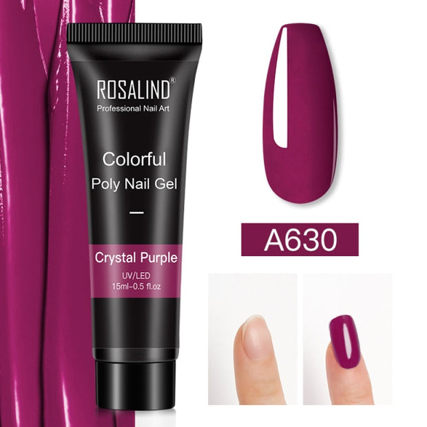 ROSALIND 15ml Poly Extension Nail Gel For Nail Art Manicure nail polish hozanas4life RE09-A630  