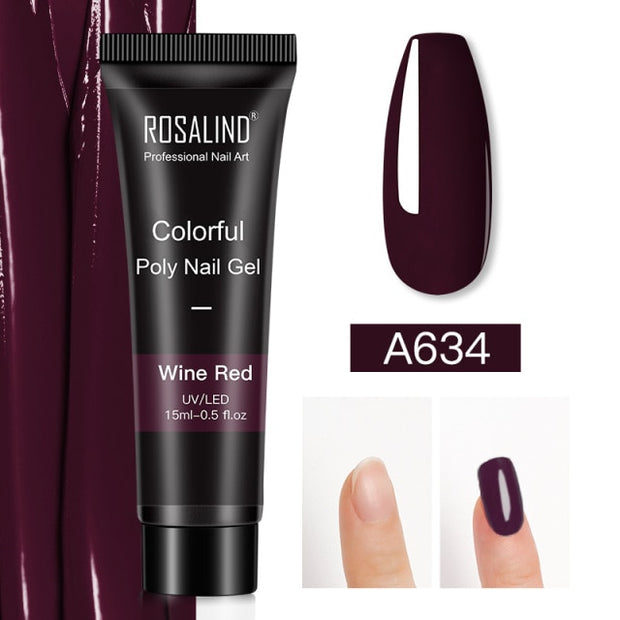 ROSALIND 15ml Poly Extension Nail Gel For Nail Art Manicure nail polish hozanas4life RE09-A634  