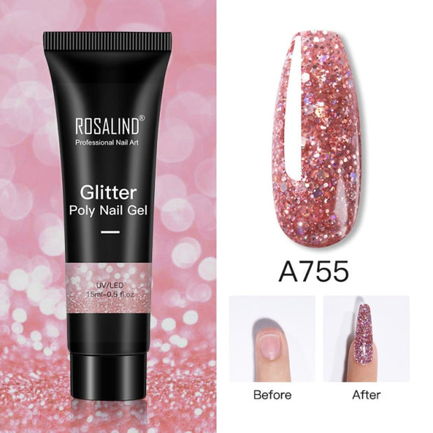 ROSALIND 15ml Poly Extension Nail Gel For Nail Art Manicure nail polish hozanas4life RE09-A755  