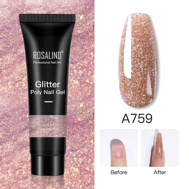 ROSALIND 15ml Poly Extension Nail Gel For Nail Art Manicure nail polish hozanas4life RE09-A759  