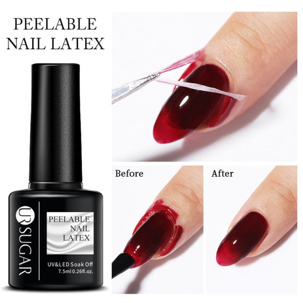 UR SUGAR 7.5ml Dark Purple Gel Nail Polish nail polish hozanas4life peelable Latex  