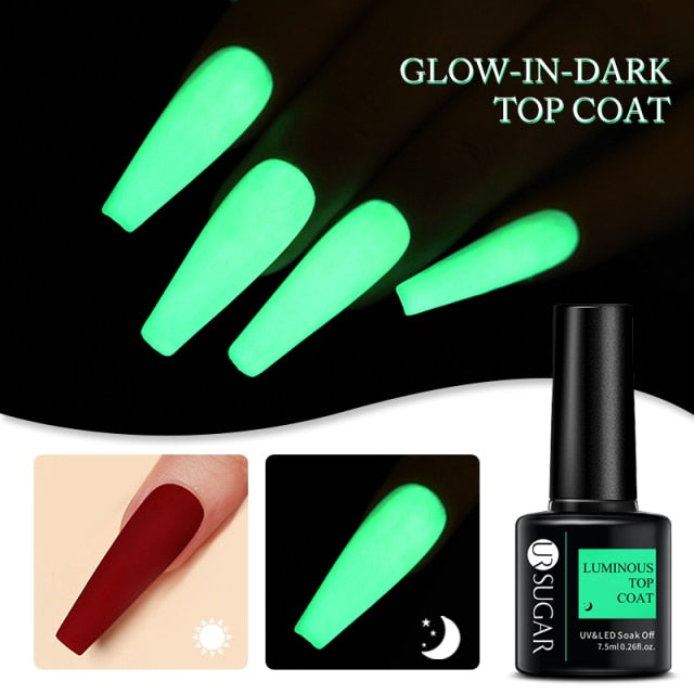 UR SUGAR 7.5ml Glitter UV Gel Nail Polish Glitter Sequins Soak Off nail polish hozanas4life Glow-in-dark Top  