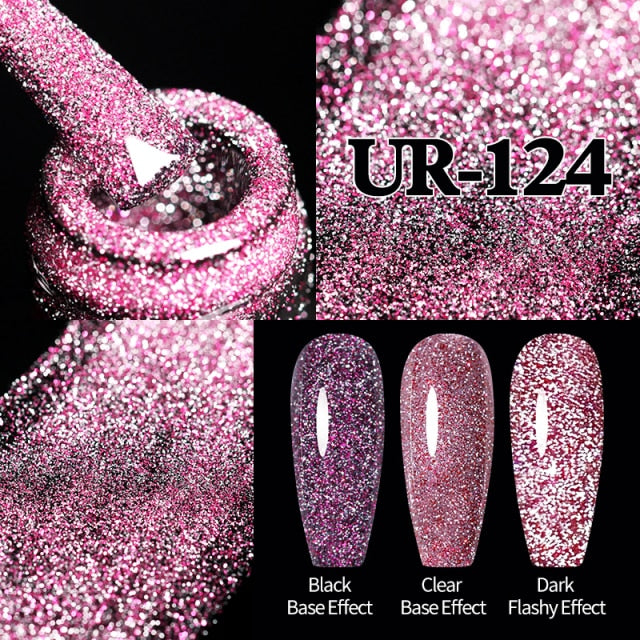 UR SUGAR 7.5ml Reflective Glitter Gel Nail Polish nail polish hozanas4life UR-124  