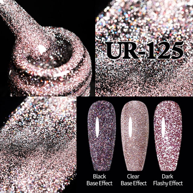 UR SUGAR 7.5ml Reflective Glitter Gel Nail Polish nail polish hozanas4life UR-125  