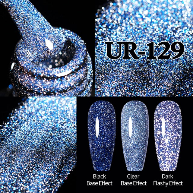 UR SUGAR 7.5ml Reflective Glitter Gel Nail Polish nail polish hozanas4life UR-129  