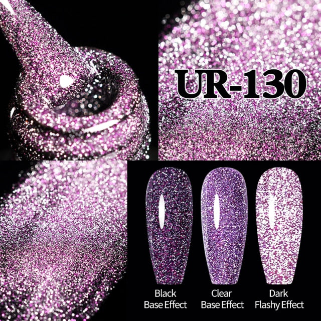 UR SUGAR 7.5ml Reflective Glitter Gel Nail Polish nail polish hozanas4life UR-130  