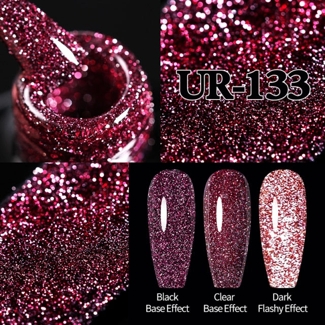 UR SUGAR 7.5ml Reflective Glitter Gel Nail Polish nail polish hozanas4life UR-133  