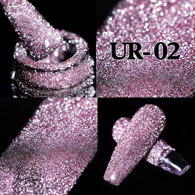 UR SUGAR 7.5ml Reflective Glitter Gel Nail Polish nail polish hozanas4life UR-02  