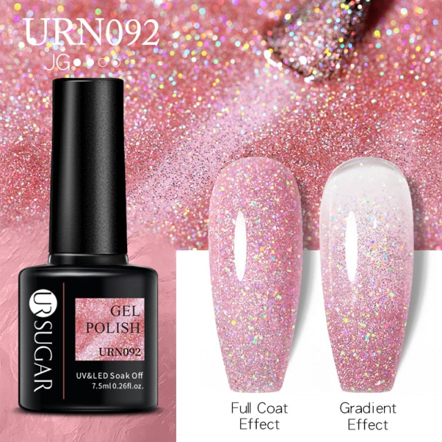 UR SUGAR 7.5ml Reflective Glitter Gel Nail Polish nail polish hozanas4life URN092  