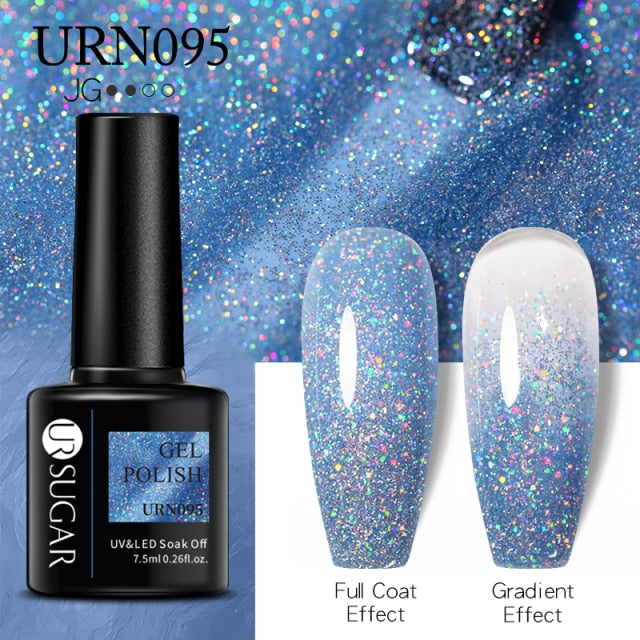 UR SUGAR 7.5ml Reflective Glitter Gel Nail Polish nail polish hozanas4life URN095  