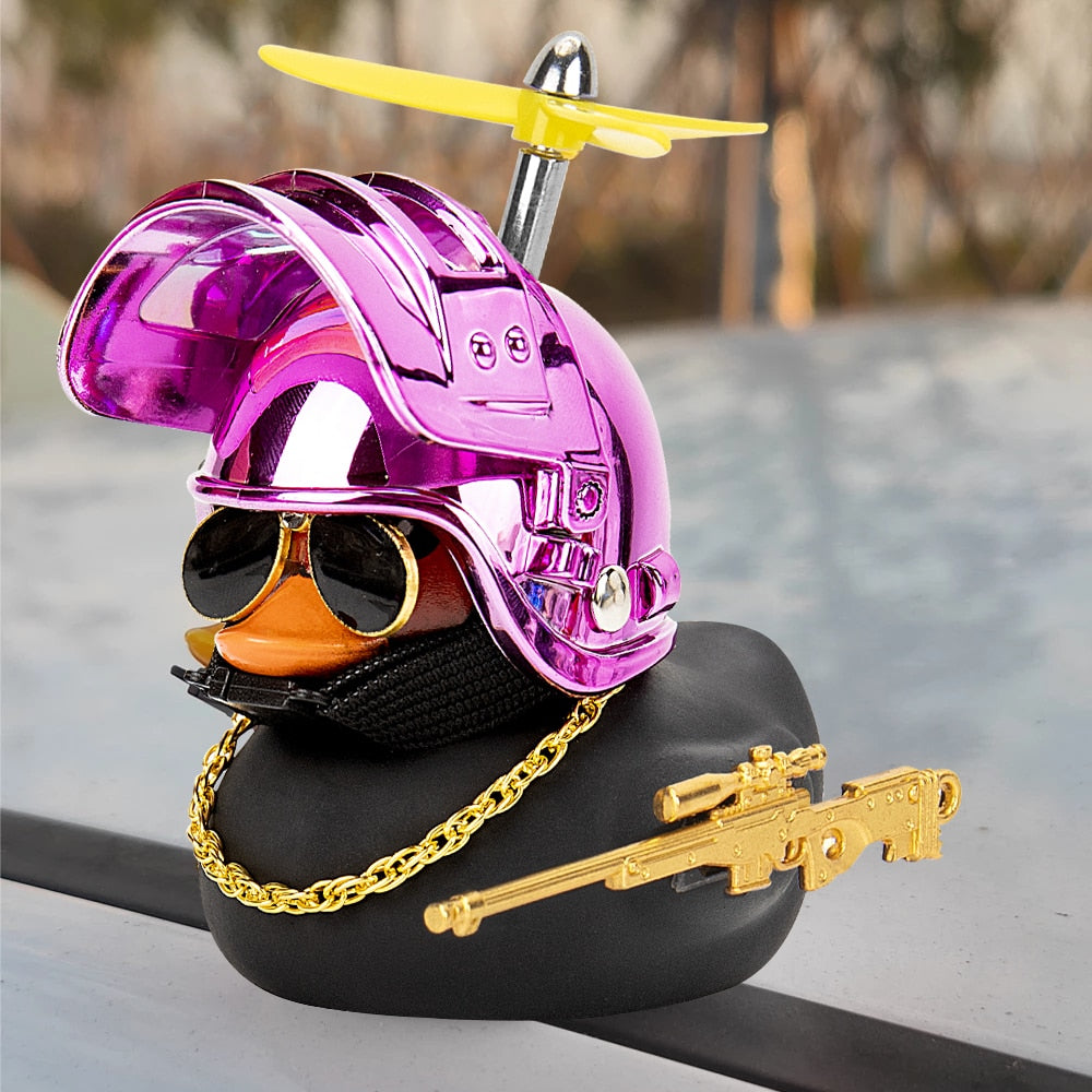 Duck in the Car Interior Decoration Yellow Duck with Helmet for Bike Motor Spring Riding Toys hozanas4life   