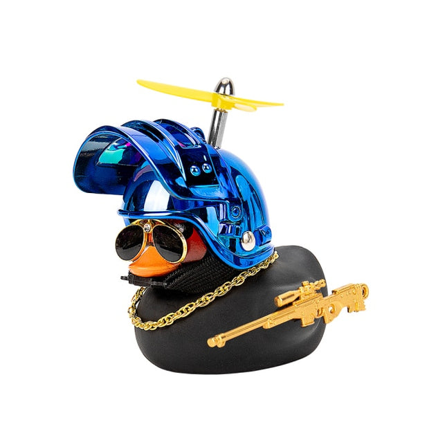 Duck in the Car Interior Decoration Yellow Duck with Helmet for Bike Motor Spring Riding Toys hozanas4life Yellow Airscrew 02  