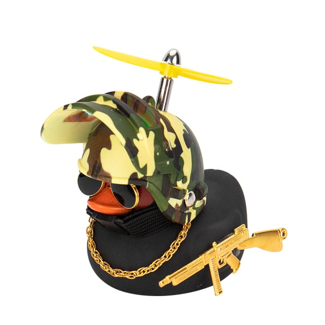 Duck in the Car Interior Decoration Yellow Duck with Helmet for Bike Motor Spring Riding Toys hozanas4life Yellow Airscrew 05  