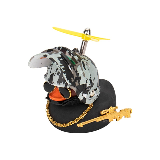 Duck in the Car Interior Decoration Yellow Duck with Helmet for Bike Motor Spring Riding Toys hozanas4life Yellow Airscrew 06  