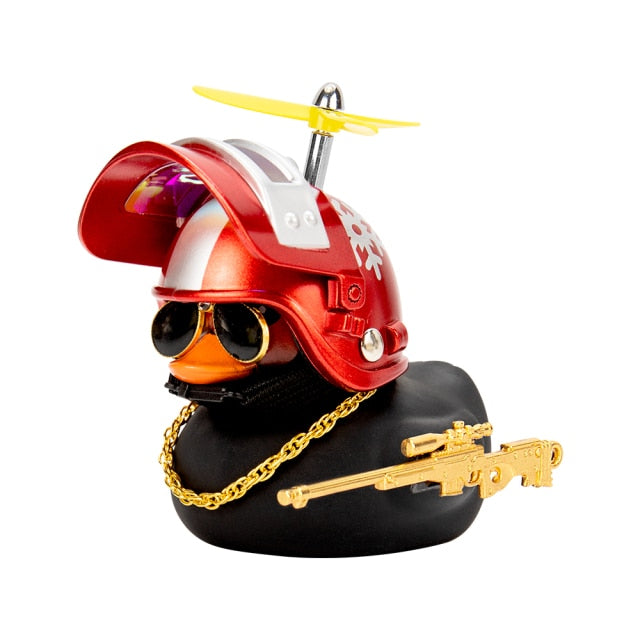 Duck in the Car Interior Decoration Yellow Duck with Helmet for Bike Motor Spring Riding Toys hozanas4life Yellow Airscrew 09  