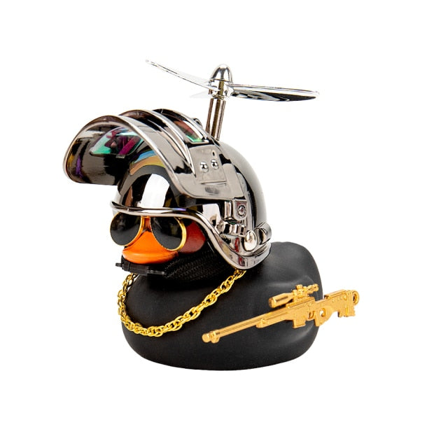 Duck in the Car Interior Decoration Yellow Duck with Helmet for Bike Motor Spring Riding Toys hozanas4life Silver Airscrew 01  
