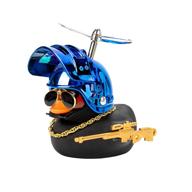 Duck in the Car Interior Decoration Yellow Duck with Helmet for Bike Motor Spring Riding Toys hozanas4life Silver Airscrew 02  