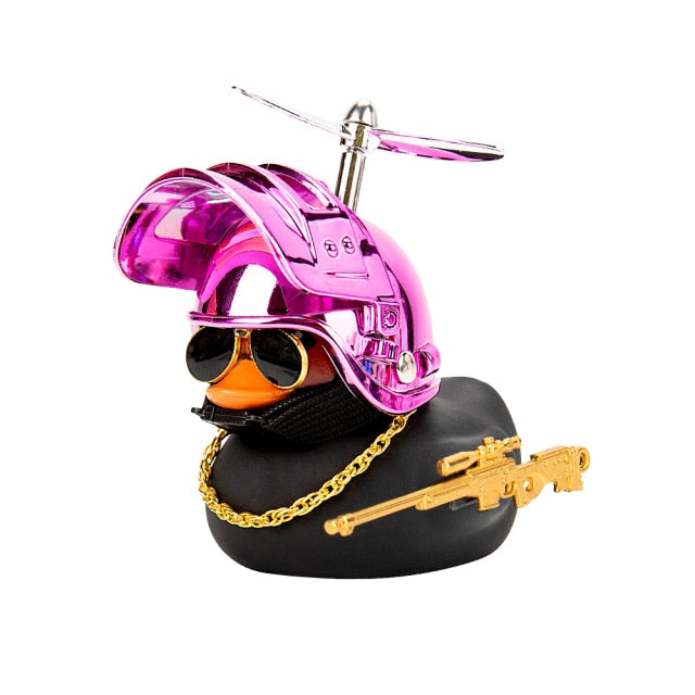 Duck in the Car Interior Decoration Yellow Duck with Helmet for Bike Motor Spring Riding Toys hozanas4life Silver Airscrew 03  