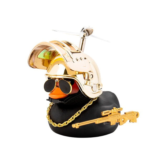 Duck in the Car Interior Decoration Yellow Duck with Helmet for Bike Motor Spring Riding Toys hozanas4life Silver Airscrew 04  