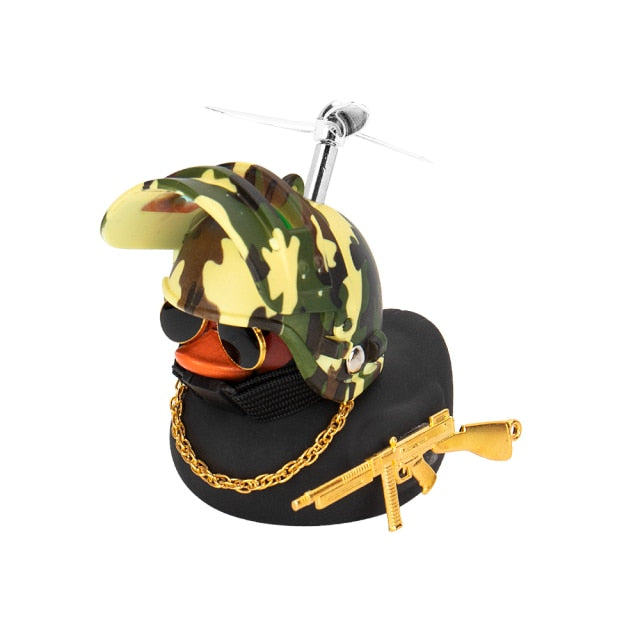 Duck in the Car Interior Decoration Yellow Duck with Helmet for Bike Motor Spring Riding Toys hozanas4life Silver Airscrew 05  