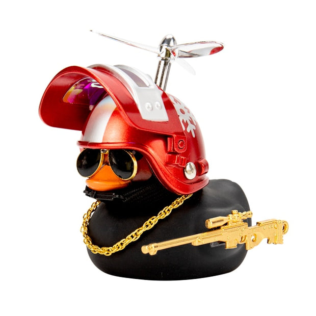Duck in the Car Interior Decoration Yellow Duck with Helmet for Bike Motor Spring Riding Toys hozanas4life Silver Airscrew 09  