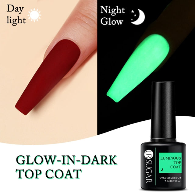 UR Sugar 7.5ML Gel Polish Manicure For Nails Christmas Semi Permanent nail polish hozanas4life Glow-in-dark Top  