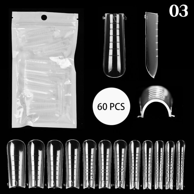 Acrylic Extension False Nail Tips Sculpted Full Cover Nail Tips Fake glowing nails  hozanas4life Pattern 03  