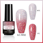 LILYCUTE Thermal Nail Gel Polish 3 Layers Temperature Shiny Color nail polish hozanas4life LC-W02  