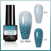 LILYCUTE Thermal Nail Gel Polish 3 Layers Temperature Shiny Color nail polish hozanas4life LC-W04  
