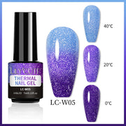 LILYCUTE Thermal Nail Gel Polish 3 Layers Temperature Shiny Color nail polish hozanas4life LC-W05  