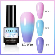 LILYCUTE Thermal Nail Gel Polish 3 Layers Temperature Shiny Color nail polish hozanas4life LC-W10  