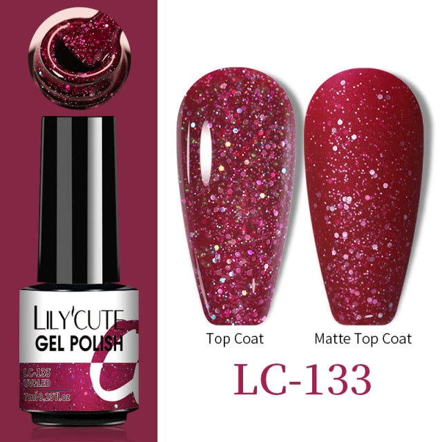 LILYCUTE Thermal Nail Gel Polish 3 Layers Temperature Shiny Color nail polish hozanas4life