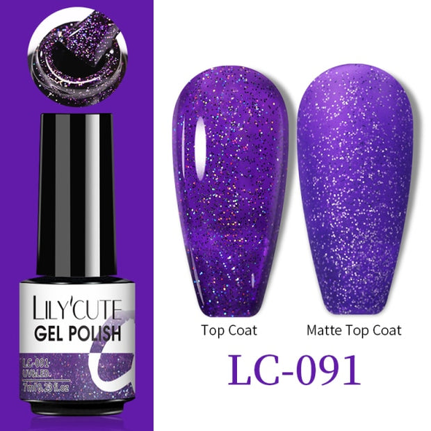 LILYCUTE Thermal Nail Gel Polish 3 Layers Temperature Shiny Color nail polish hozanas4life LC-091  