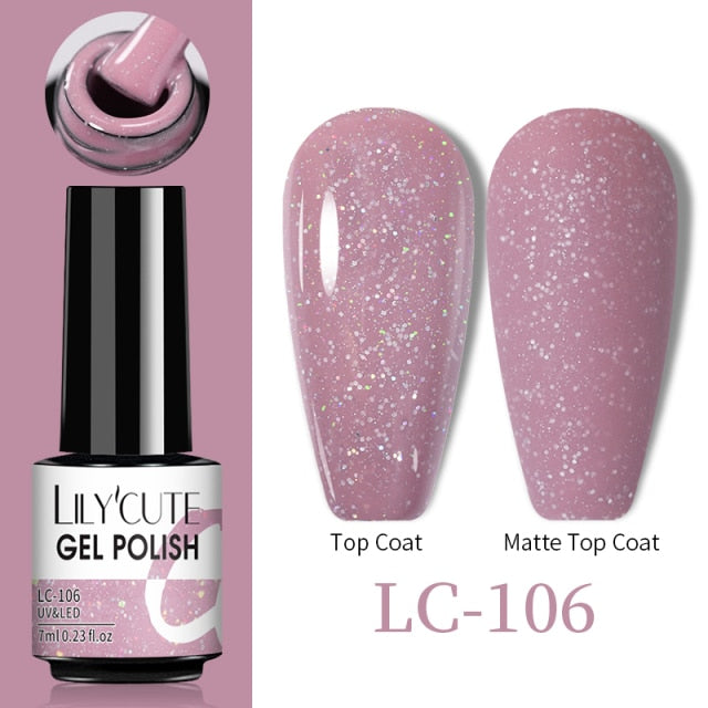 LILYCUTE Thermal Nail Gel Polish 3 Layers Temperature Shiny Color nail polish hozanas4life LC-106  