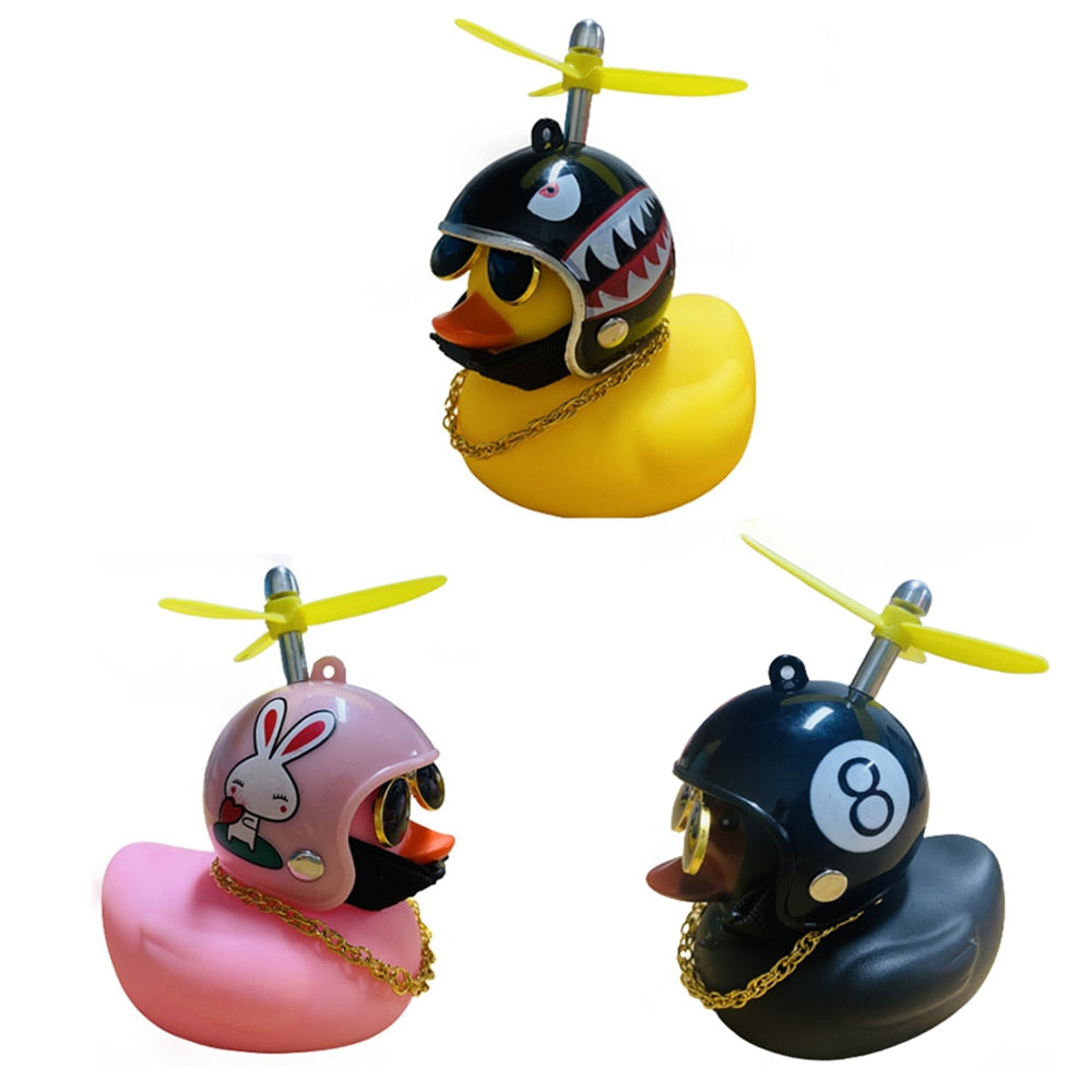 Car Cute Duck with Helmet Broken Wind Small Yellow Duck Bike Motorcycle Car Cute Duck with Helmet hozanas4life   