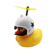 Car Cute Duck with Helmet Broken Wind Small Yellow Duck Bike Motorcycle Car Cute Duck with Helmet hozanas4life Y white star  