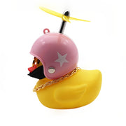 Car Cute Duck with Helmet Broken Wind Small Yellow Duck Bike Motorcycle Car Cute Duck with Helmet hozanas4life Y pink star  