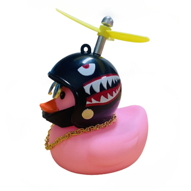Car Cute Duck with Helmet Broken Wind Small Yellow Duck Bike Motorcycle Car Cute Duck with Helmet hozanas4life P shark  