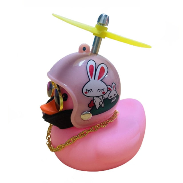Car Cute Duck with Helmet Broken Wind Small Yellow Duck Bike Motorcycle Car Cute Duck with Helmet hozanas4life P bunny  