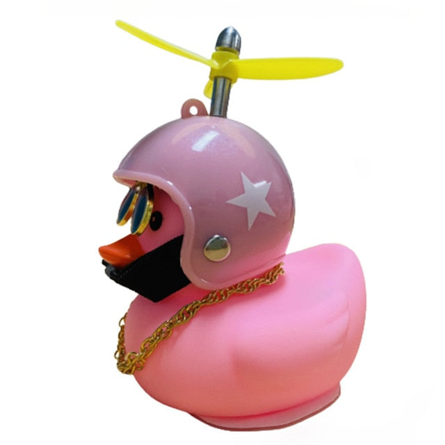 Car Cute Duck with Helmet Broken Wind Small Yellow Duck Bike Motorcycle Car Cute Duck with Helmet hozanas4life P star  