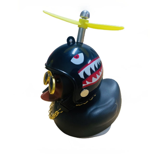 Car Cute Duck with Helmet Broken Wind Small Yellow Duck Bike Motorcycle Car Cute Duck with Helmet hozanas4life B shark  