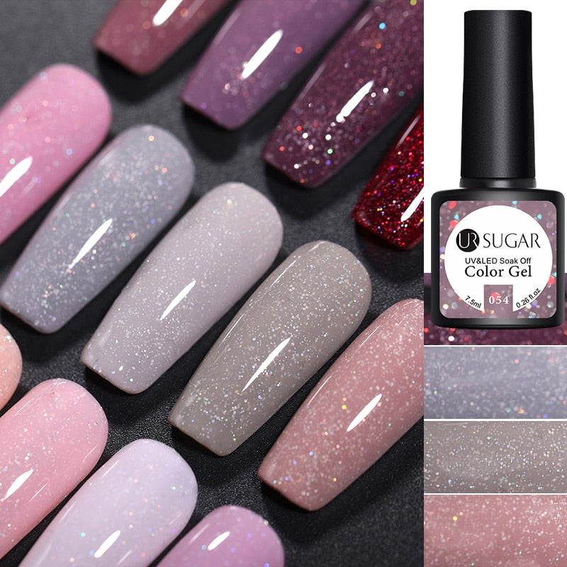 UR SUGAR 7.5ml Glitter UV Gel Nail Polish Glitter Sequins Soak Off nail polish hozanas4life   