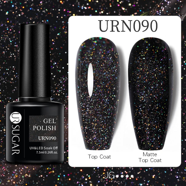UR SUGAR 7.5ml Glitter UV Gel Nail Polish Glitter Sequins Soak Off nail polish hozanas4life URN090  
