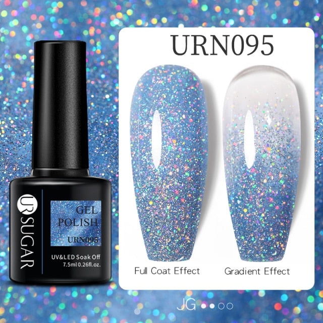 UR SUGAR 7.5ml Glitter UV Gel Nail Polish Glitter Sequins Soak Off nail polish hozanas4life URN095  